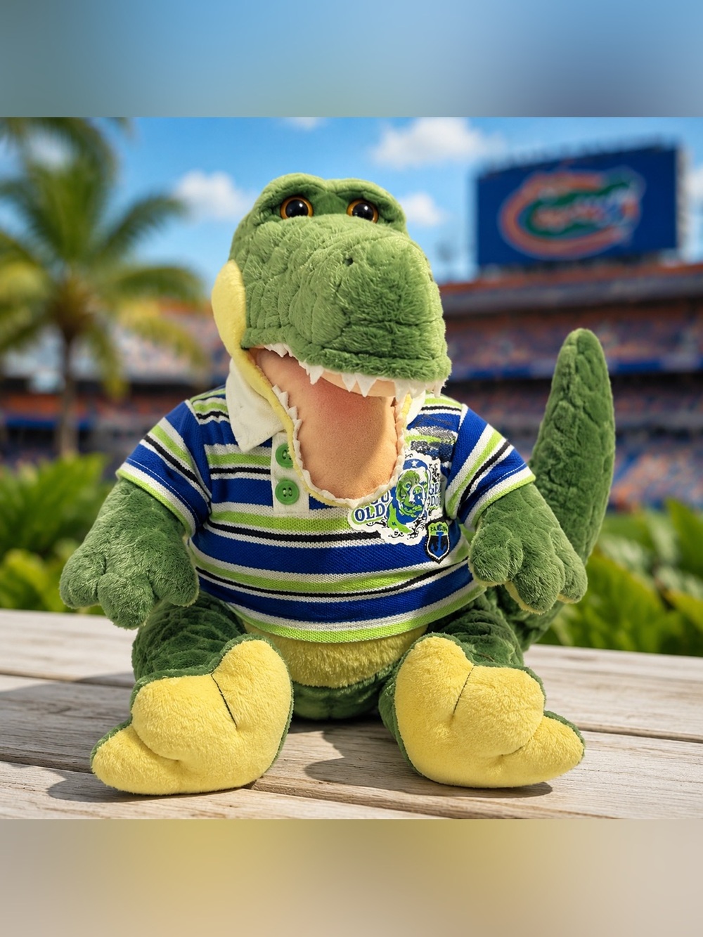 Alligator BUILD A BEAR Plush Green/Yellow Florida Gators